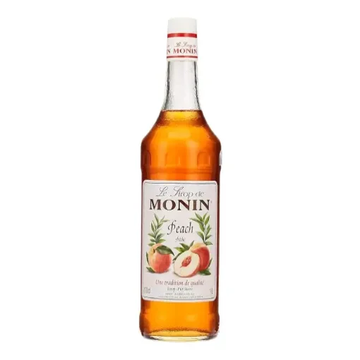 Peach Syrup In Glass Bottle, 1 Litre